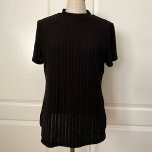 Women's Black Stretch Short Sleeve Top: 2xl